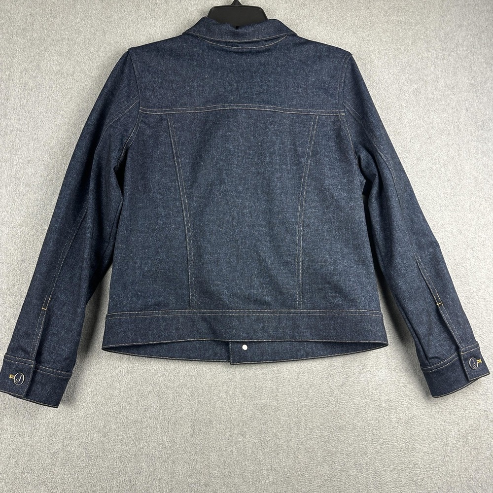 Jude Connally Jacket Womens Small Blue Denim Button Front Stretch Collared USA - Picture 6 of 7
